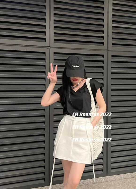 [ch watermelon home] Korean version of versatile A-line short skirt and skirt 8710# ozq