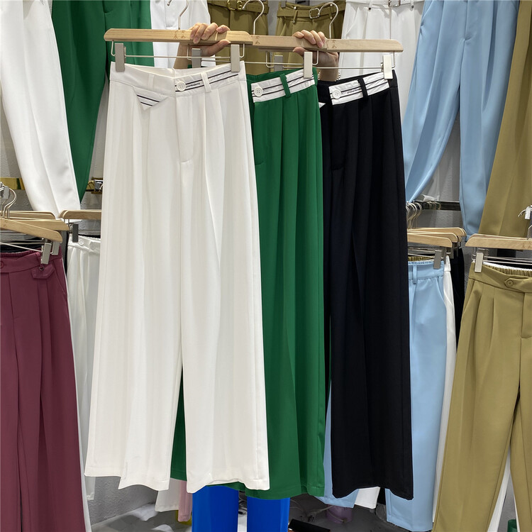 [chenru] temperament high waist and wide leg trousers 2931# hjy