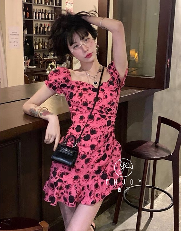 [enjoy · Yueji] Vintage square collar floral dress 8809# PCZ