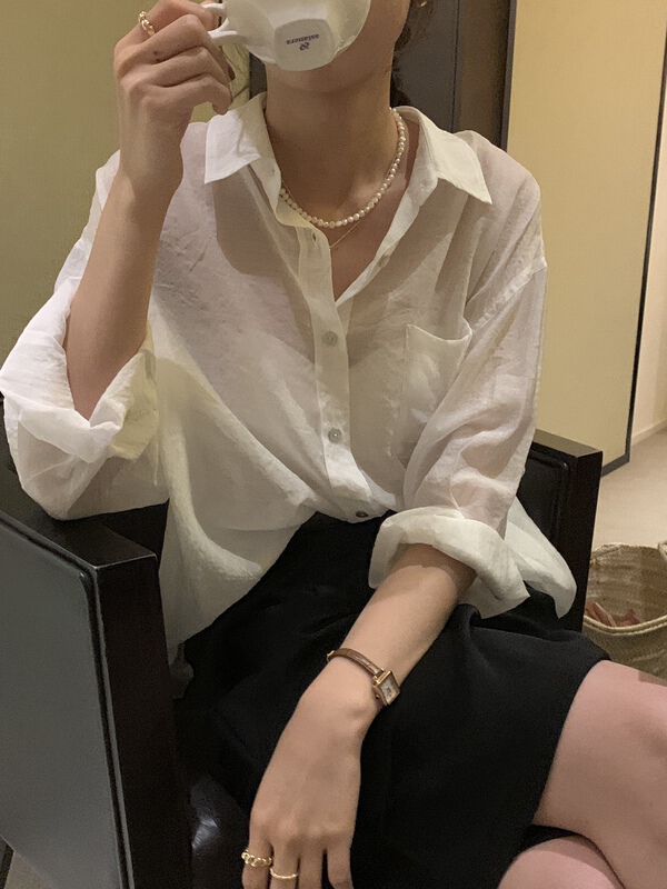 Early summer Shangxin [buyer's selection] Tiansi sunscreen lazy style shirt 6007# XJ
