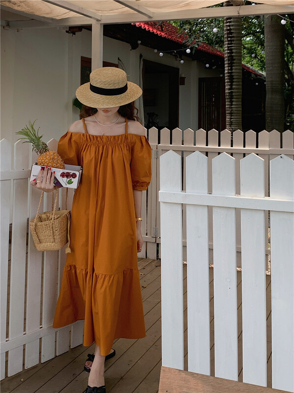 [m-canvas] Korean version loose temperament net color dress y8239# lwy