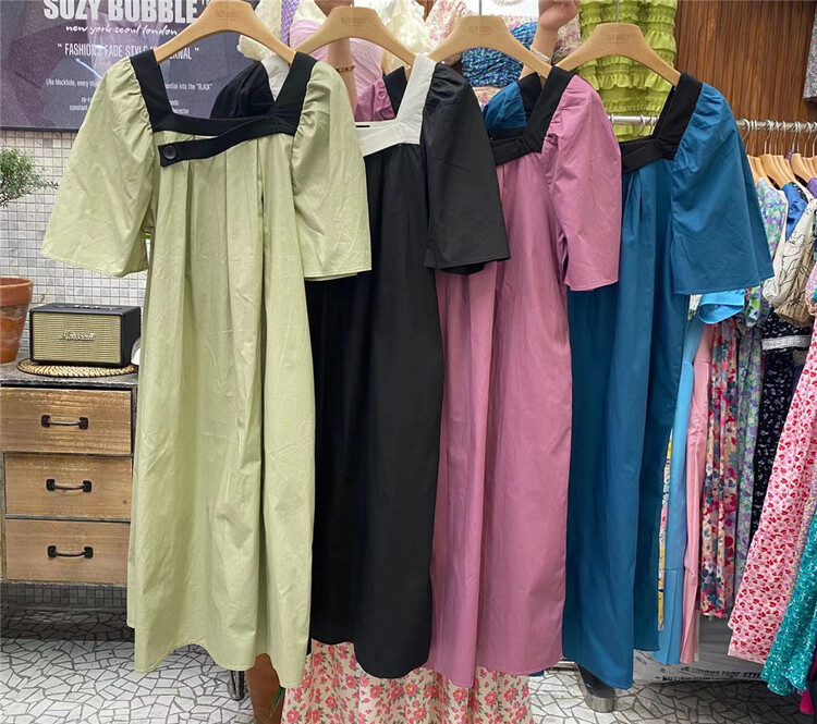 [suzybubble] simple square collar with thin temperament dress ys1-8816# WPL