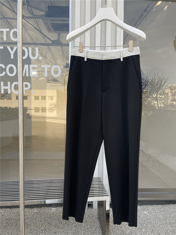 [Wuzhi] waist stitched striped trousers 77342# XJ