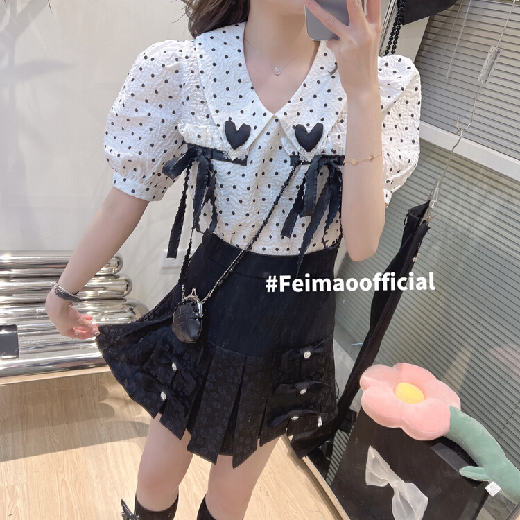 【FEIMAO菲貓】高腰百褶淑女半身裙  YM-9702#  LSL