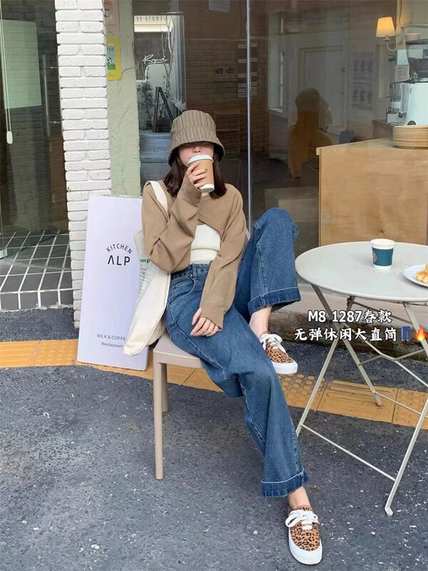 New year in early spring! [M8 denim] fashion slim wide leg jeans s1287# LSL