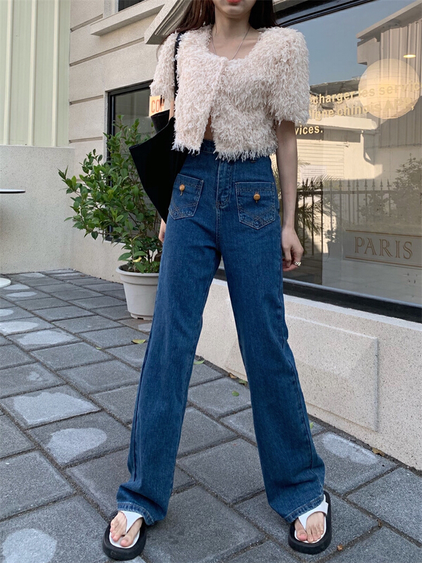 New year in early spring! [LML] Han Feng ins design Pocket Jeans (only jeans) 0912# ozq