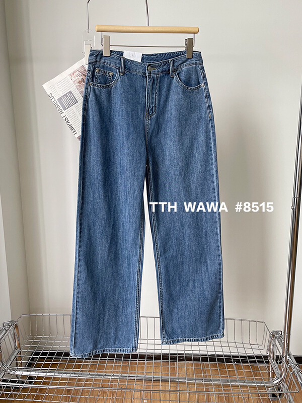 [Wawa] Korean version straight leg versatile skinny jeans 8515# ozq