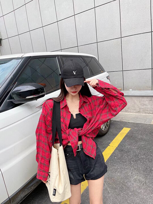 [M2 +] Vintage Plaid fashion shirt (shirts only) 8110# WTT
