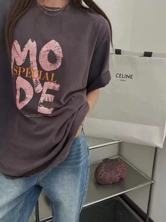 [j.2] simple loose letter short sleeve T-shirt 8642# LSW