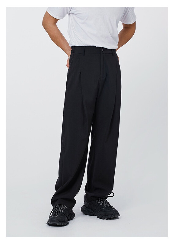 [MF] single button back waist elastic casual pants 6972# ZZL