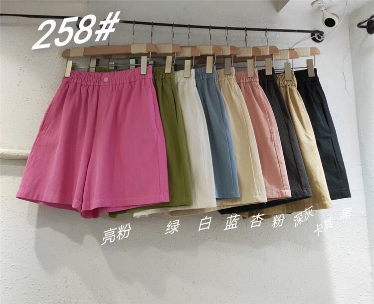 [Shangpin Wanqian] Korean pure color elastic waist casual shorts ys1-258# hjy