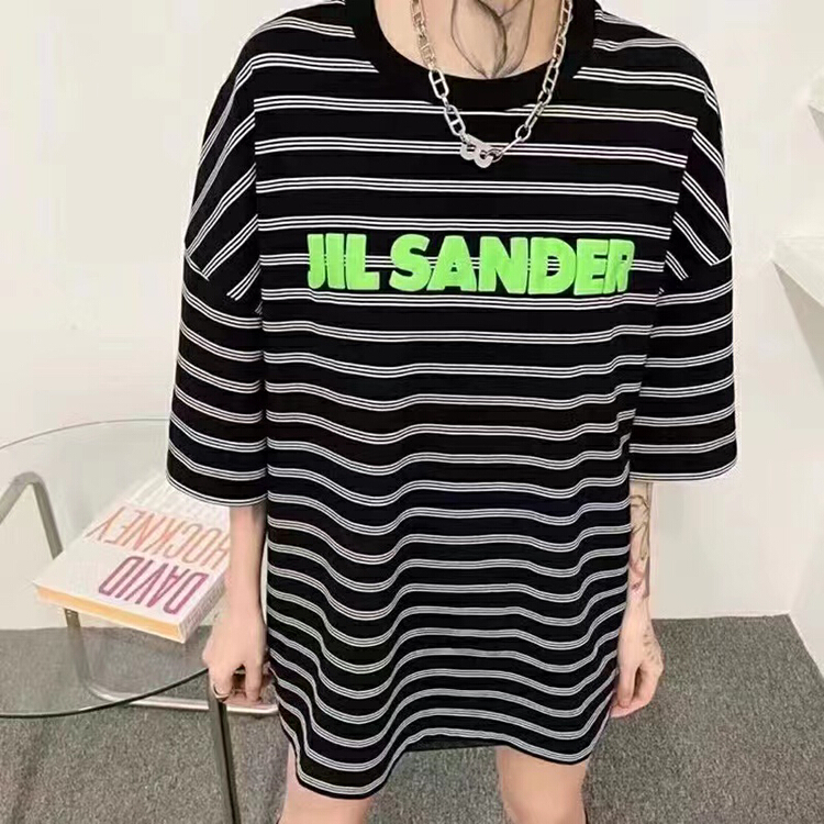 [9319] slit fashion letter short sleeve T-shirt 989# L