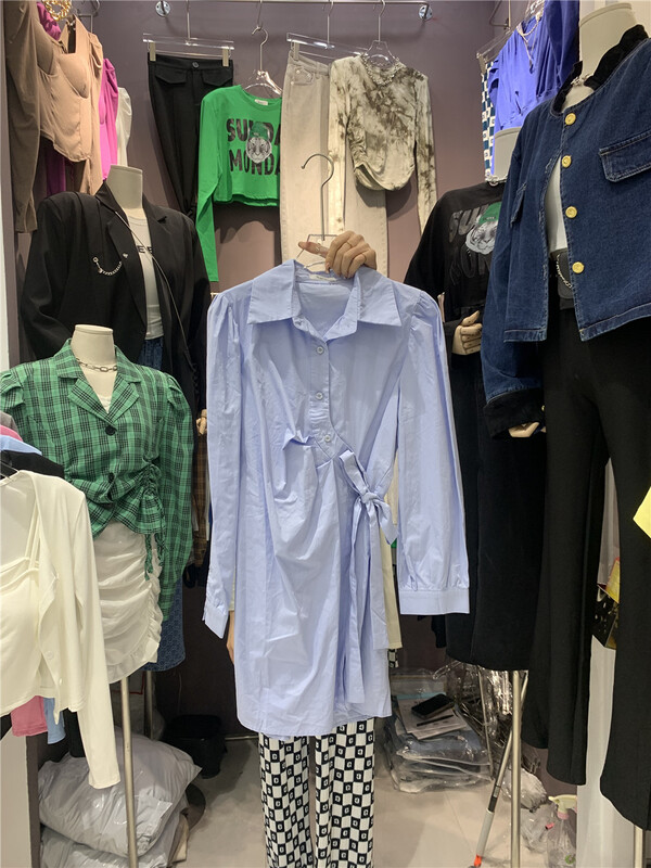 [sme+] temperament design sense bubble sleeve shirt dress ys1-8002\csx