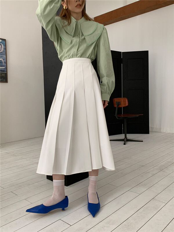 New year in early spring! [m.five soul] Korean loose pleated versatile A-line skirt 11103# CLS