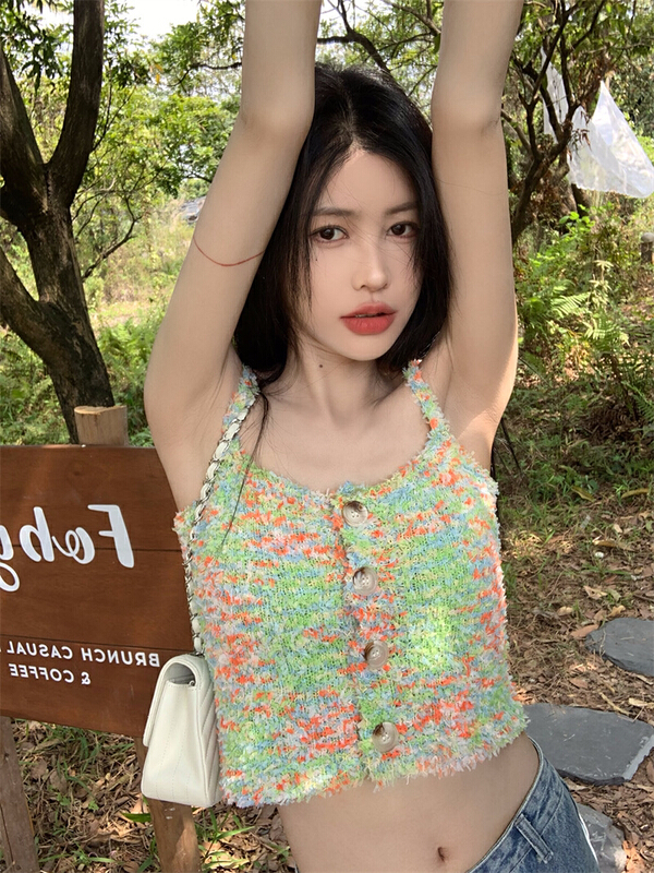 New in early summer! [a +] color woven temperament lovely vest / suspender 8323# WPL