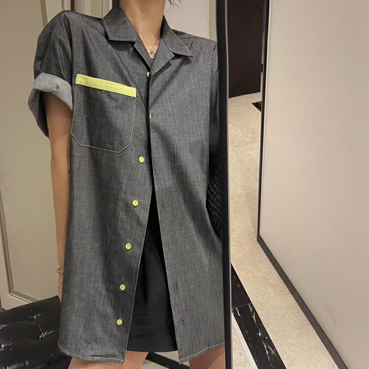 [jvv sister] casual loose Tencel denim shirt 82250# zxl