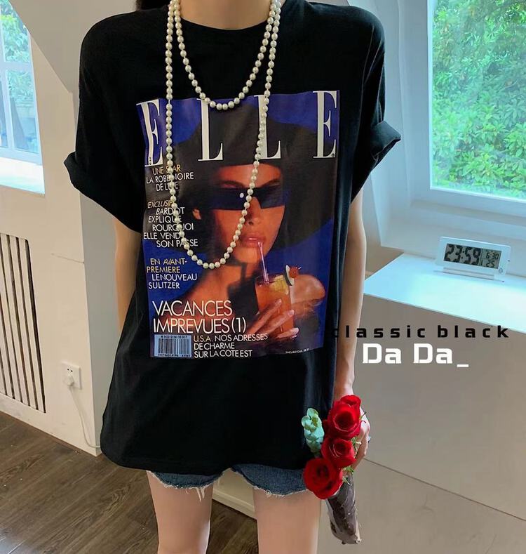 [dada] loose and versatile short sleeve T-shirt 6665# zxl