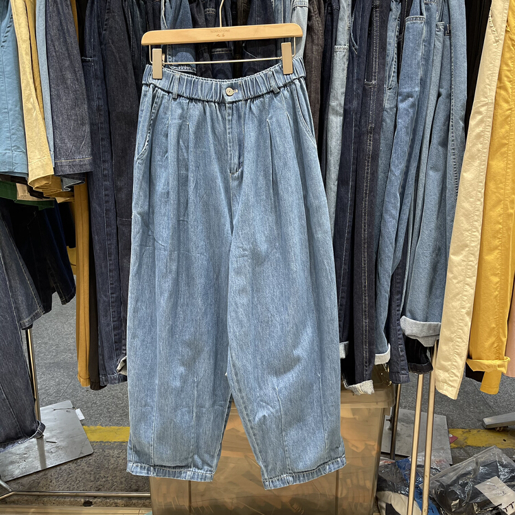 New in early summer! [fabric] loose and versatile Harlan jeans 861893# L