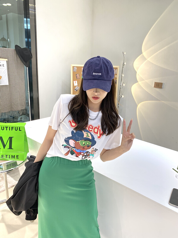New year in early spring! [modern 197] Korean cartoon printed Casual Short Sleeve T-shirt 1023# zyh