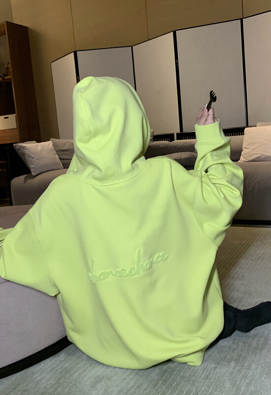 New year in early spring! [11An] series funny letter embroidered Hooded Jacket a6169# LSL