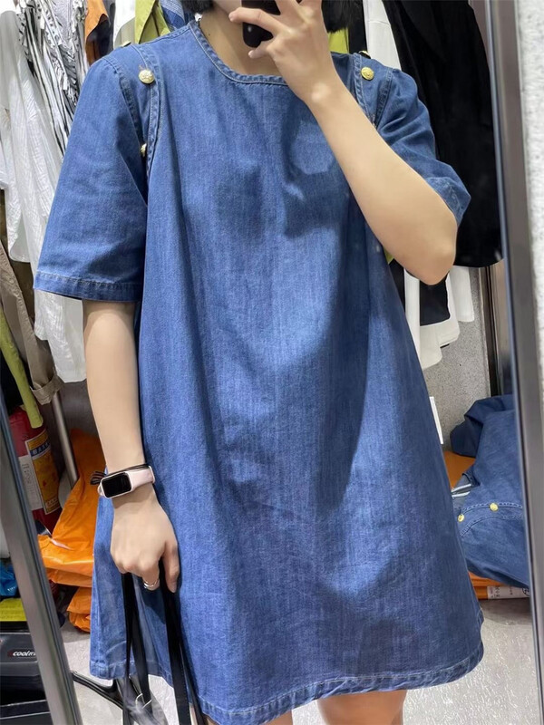 [starting point] round neck lady dress (with detachable sleeves) 2726# L