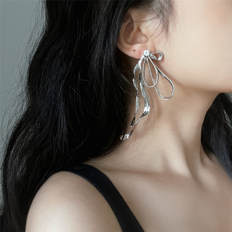 [inside] ins cool wind niche design personalized creative multi-layer streamer Earrings r3210# zxl