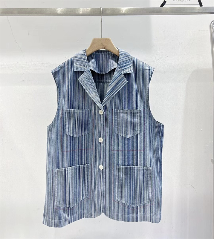 New in early summer! [td] fashion pocket design versatile denim vest c005661# XJ