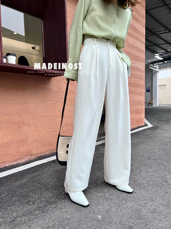 Original price 89.11! New year in early spring! [OSHA madeinost] versatile wide leg solid color thin drop trousers 86003# ll