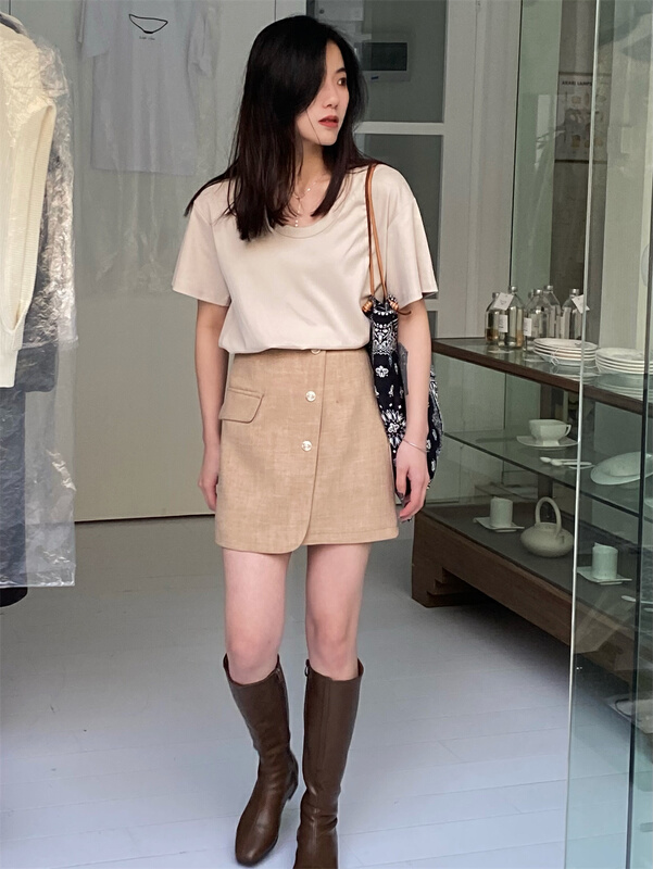 New year in early spring! [wink. U] Korean style versatile skirt (including lining) 8809# XJ