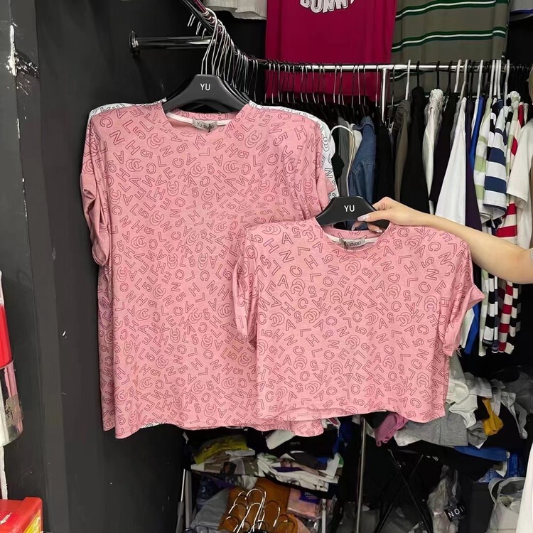 [DL] short letter Pullover versatile short sleeve T-shirt 8575# WTT