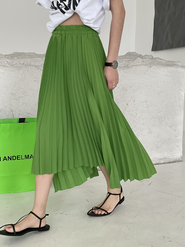 Seven colors! [July] pleated slim loose skirt a7137# zxx