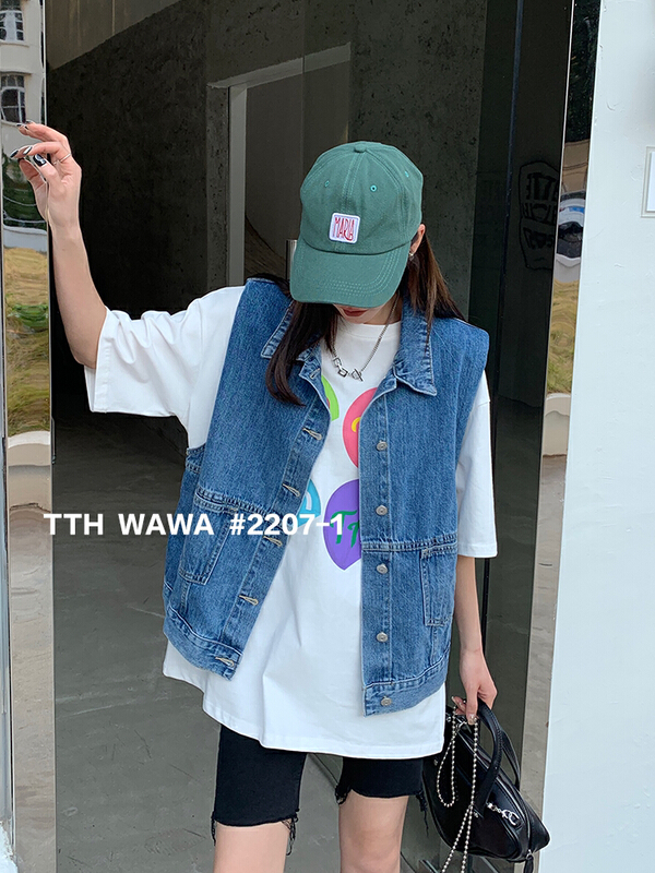 New in early summer! [Wawa] Korean version of versatile casual cowboy vest 2207# ozq
