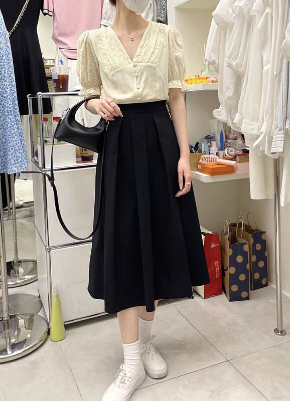 New in early summer! [uone] Korean pleated skirt 97666# LSL