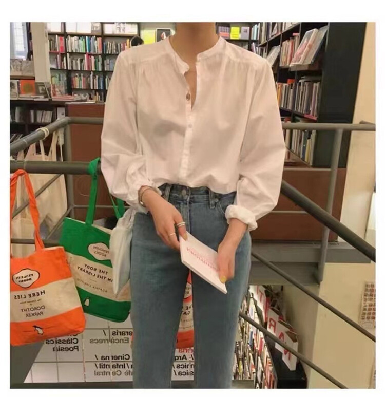 [n.i.c] Korean version solid color round neck Tencel shirt a1362# ZSY