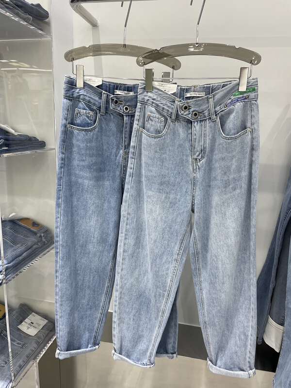 [- 5kg] Korean elastic waist versatile jeans 3027-2# ll
