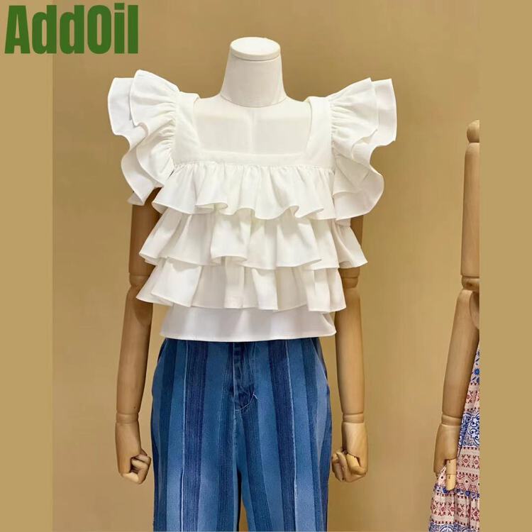 [addoil] fashion versatile small shirt with fungus edge ys1-6812# zxl