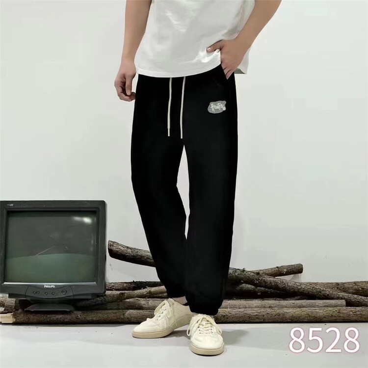 [standing for a long time hot] comfortable embroidery drawcord elastic waist casual pants 8528# ZZL