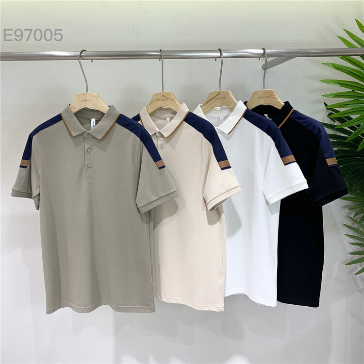 New year in early spring! [Yeji] personalized versatile contrast color sleeve foreign style polo shirt e97005# ZZL