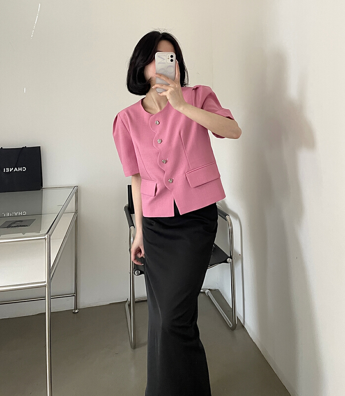 New in early summer! [lemon tree] twill wave placket thin suit 66210# XYY