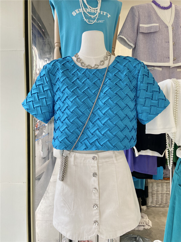 [Jun Jun] fashion woven Korean short sleeved blouse (only selling blouses) 168869# CLS