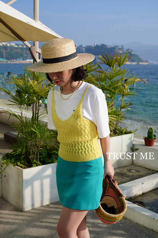[trustme] solid color versatile comfort vest / sling (including 8% alpaca and 20% wool) 66650# jhy