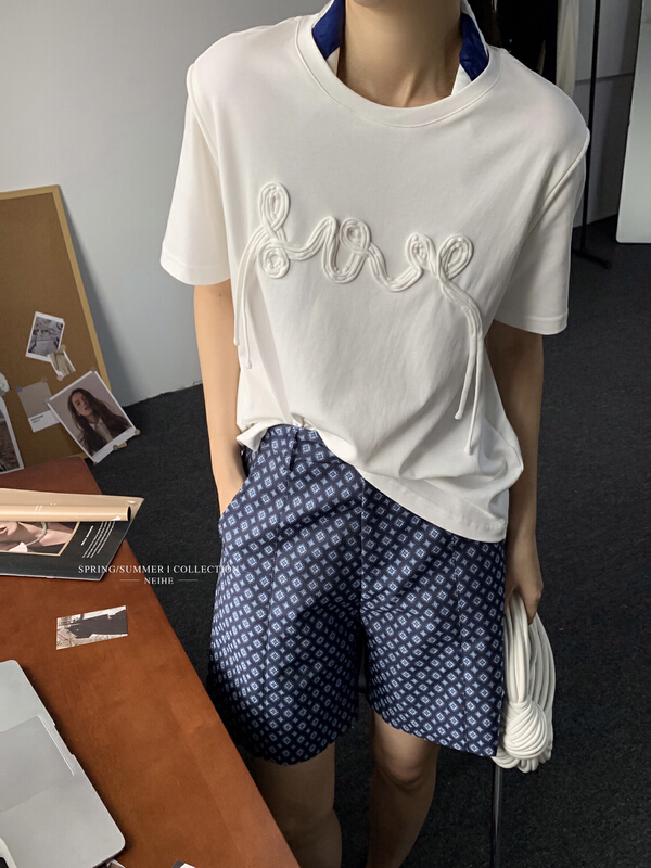New year in early spring! [neihe] printed wide leg comfortable casual shorts 11256# zxx