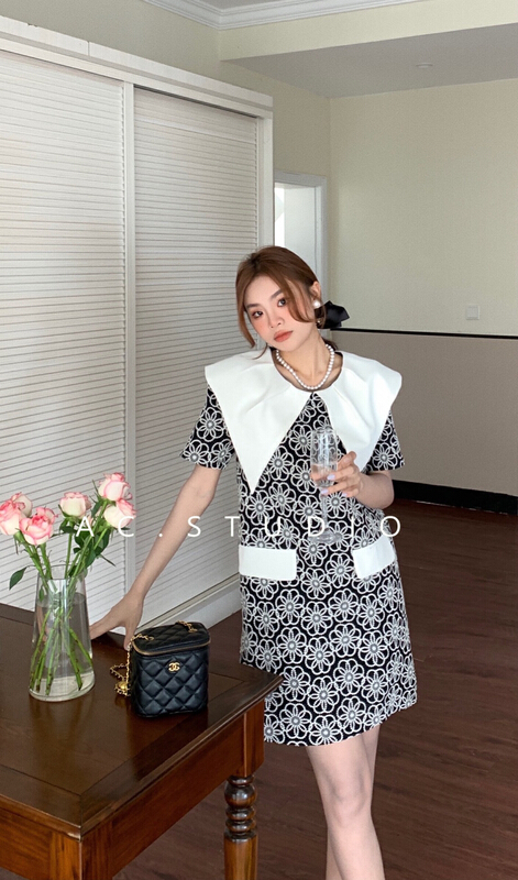 [A.C] Korean baby collar embroidered dress 11505# LSL