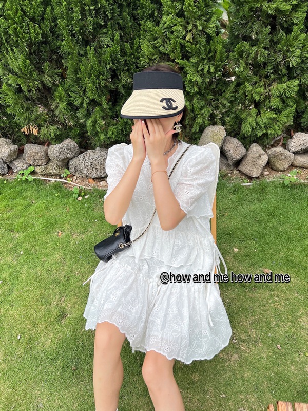 [how and me Cheng Xi] fashion V-neck solid dress 7091# LSL