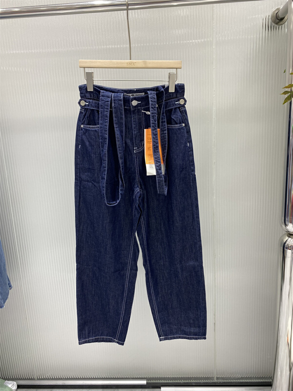 [SMX] Korean versatile two-piece denim strap pants (with detachable strap) 66381# XJ