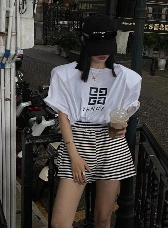 [xiaocaimiao] Korean striped casual shorts 8551# lwy