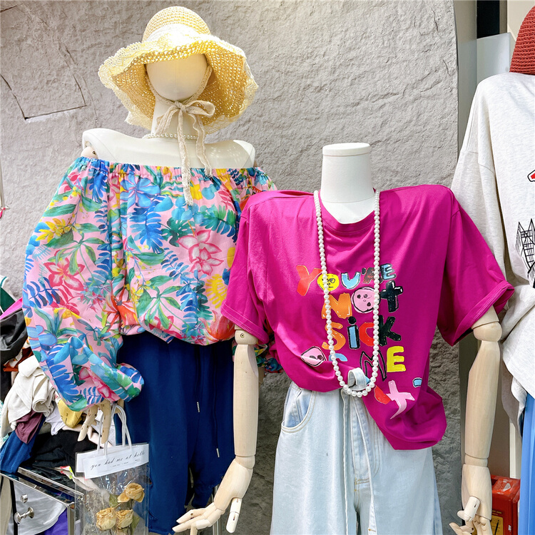 New in early summer! [dodo] Korean alphabet fashion short sleeve T-shirt 6711-15# zyh