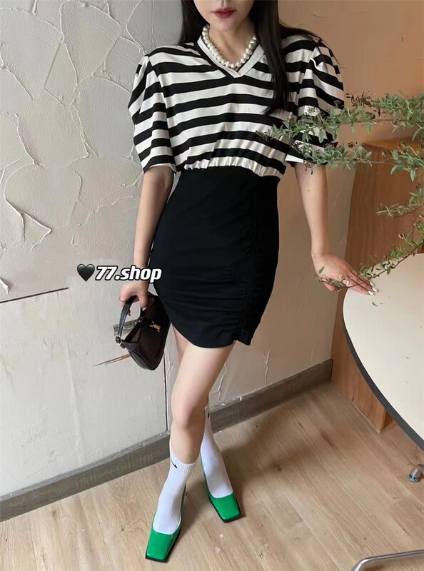 [77. Shop] Korean stripe versatile dress 9160# WTT