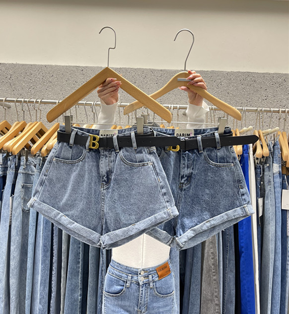 New year in early spring! [X1] simple, personalized, versatile and slim denim shorts (without belt) ys1-w014# LSL