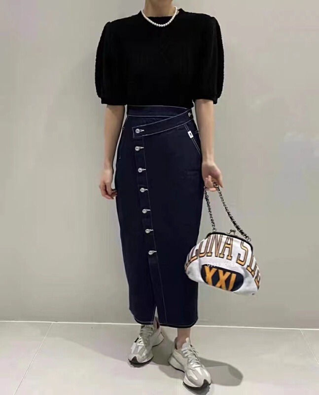 [x2 fansiyu] Korean irregular design denim skirt 70070# WTT